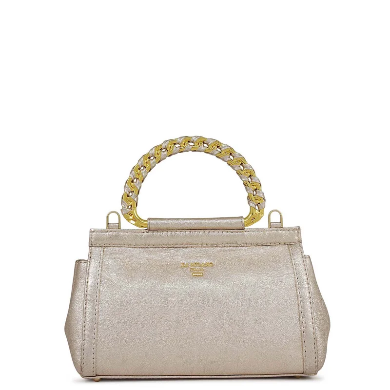 Da Milano Gold Small Metallic Leather Sling - Gold for Women | Best Price UAE